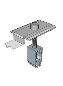 KD Solar stainless steel self-bonding mid-clamp with push-clip